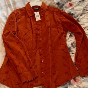 Corduroy long sleeve country button up western top